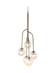 Libra Interiors Brass Wellesley Globe Five Lamp Ceiling Pendant - Image 4 of 4