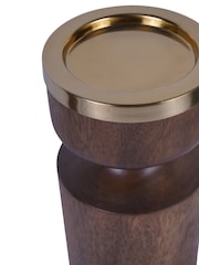 Libra Interiors Brown Amalfi Wooden Pillar Holder 31cm - Image 6 of 7