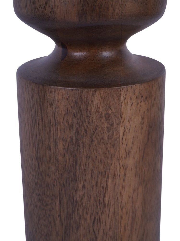 Libra Interiors Brown Amalfi Wooden Pillar Holder 31cm - Image 7 of 7