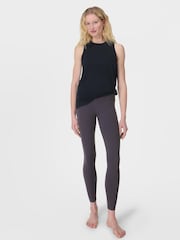 Sweaty Betty Black Soft Flow Studio Longline Tank Top - Image 4 of 7