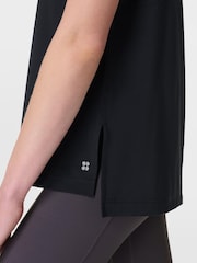 Sweaty Betty Black Soft Flow Studio Longline Tank Top - Image 6 of 7