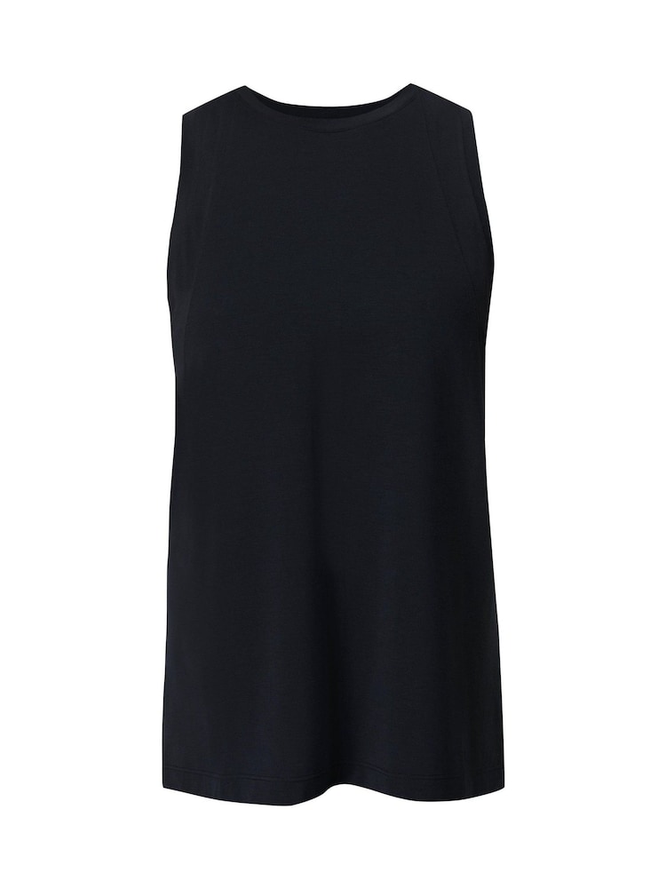 Sweaty Betty Black Soft Flow Studio Longline Tank Top - Image 7 of 7