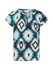 Cream Multi CRTiah Tie Neck Blouse - Image 4 of 5