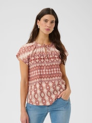 Cream Multi CRTiah Tie Neck Blouse - Image 1 of 7