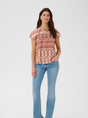 Cream Multi CRTiah Tie Neck Blouse - Image 2 of 7