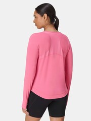 Sweaty Betty Pink Breathe Easy Mesh Long Sleeve Top - Image 2 of 7