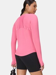 Sweaty Betty Pink Breathe Easy Mesh Long Sleeve Top - Image 6 of 7