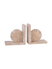 Libra Interiors Taupe Catania Travertine Bookends - Image 3 of 6
