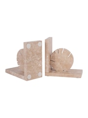 Libra Interiors Taupe Catania Travertine Bookends - Image 4 of 6