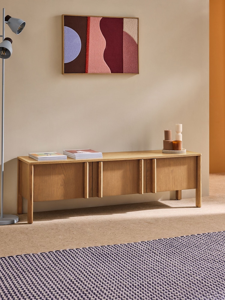 MADE.COM Oak Reeve Up to 55 Inch Wide TV Unit - Image 1 of 6 MADE.COM Oak Reeve Up to 55 Inch Wide TV Unit - Image 1 of 6