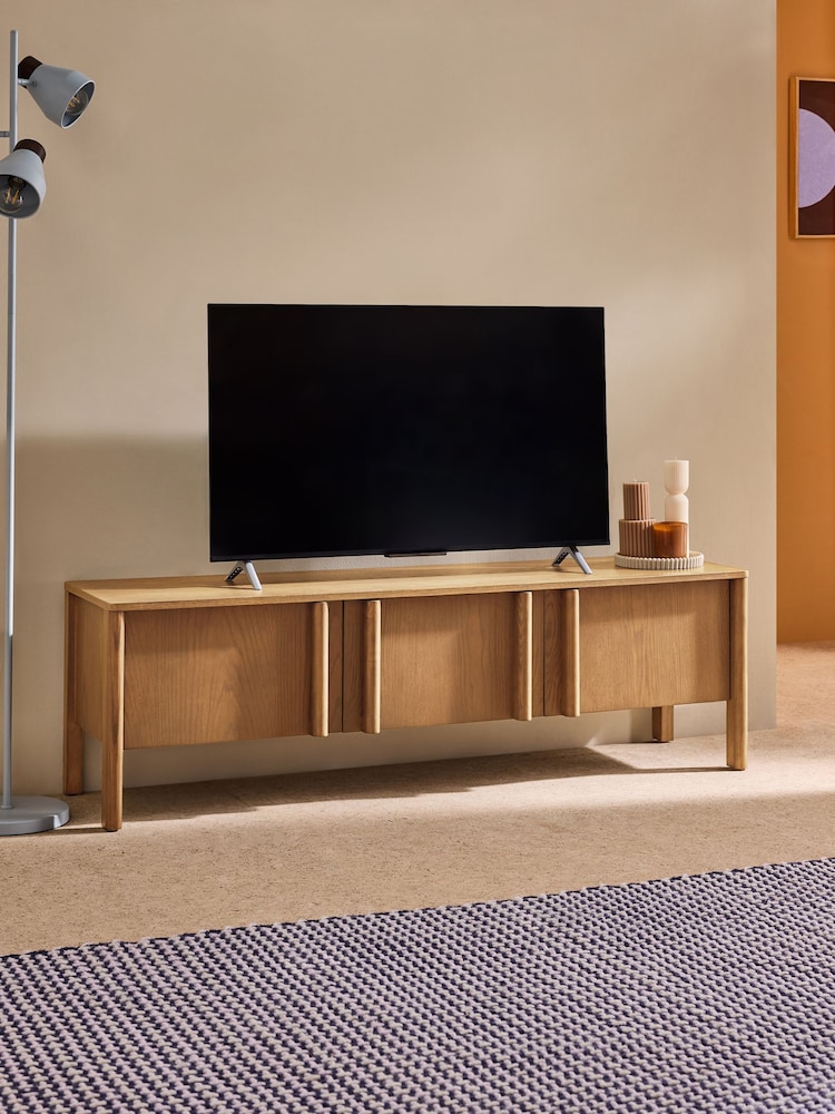 MADE.COM Oak Reeve Up to 55 Inch Wide TV Unit - Image 2 of 6 MADE.COM Oak Reeve Up to 55 Inch Wide TV Unit - Image 2 of 6