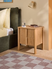MADE.COM Oak Reeve 2 Drawer Bedside Table - Image 1 of 5
