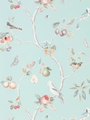Sanderson Blue Fruit Aviary Country Woodland Wallpaper 10M - Image 1 of 1