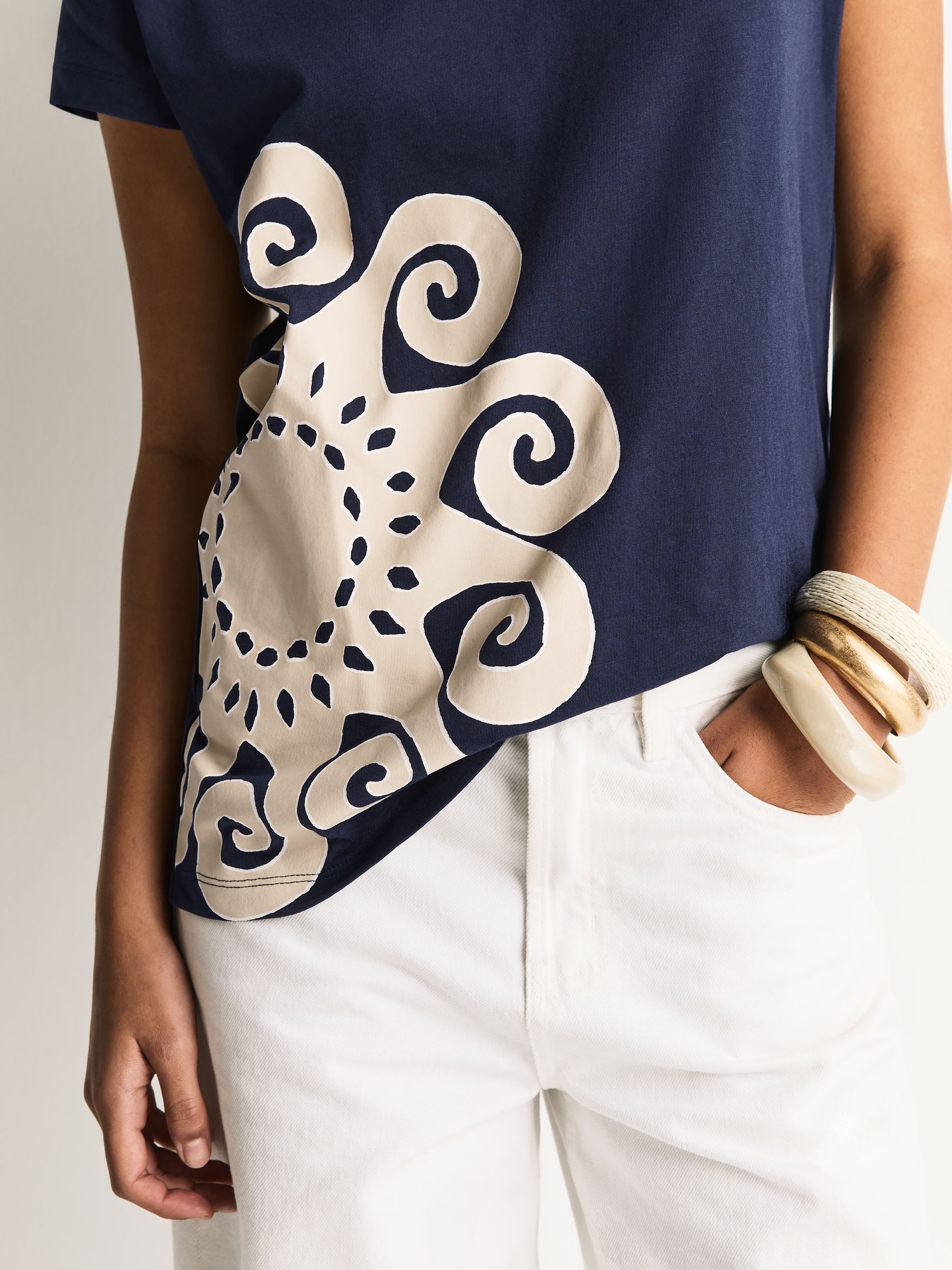 Buy Navy Blue Graphic V-Neck Cap Sleeve T-Shirt from Next Canada