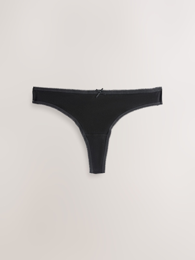 Black Thong Full Briefs Cotton Knickers 10 Pack - Image 2 of 13 Black Thong Full Briefs Cotton Knickers 10 Pack - Image 2 of 13