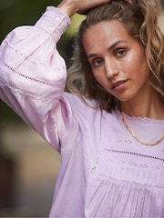 Ro&Zo Purple Lace Insert Blouse - Image 3 of 5
