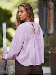 Ro&Zo Purple Lace Insert Blouse - Image 5 of 5