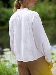 Ro&Zo White Lace Insert Blouse - Image 4 of 5