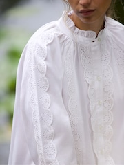 Ro&Zo White Lace Insert Blouse - Image 5 of 5