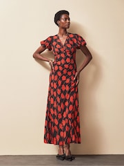 Vestido listrado com decote em V Ro&Zo - Imagem 1 de 3