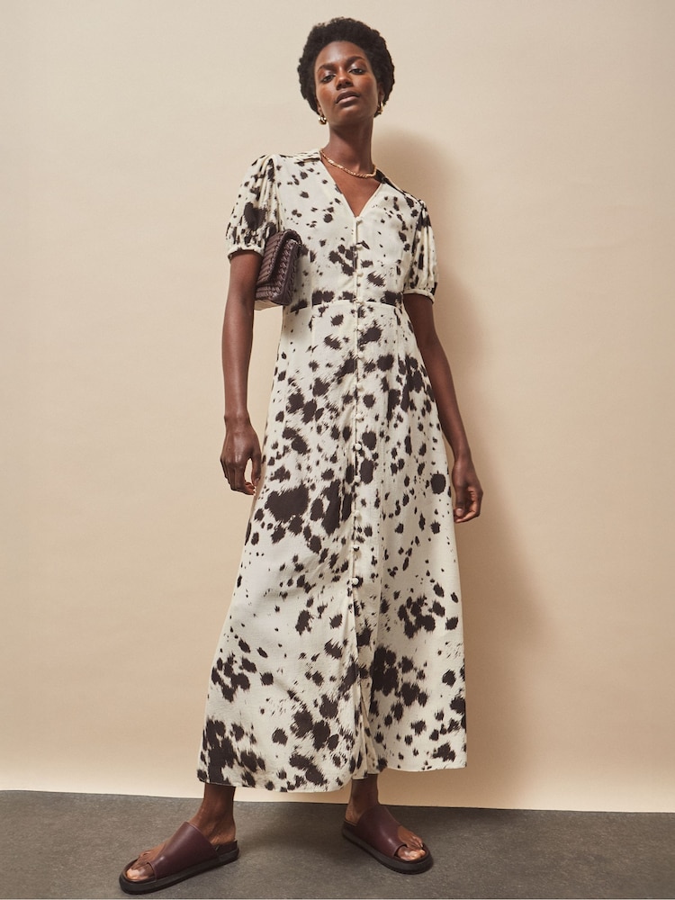 Ro&Zo Animal Petite Print Button Front Shirt Dress - Image 2 of 5