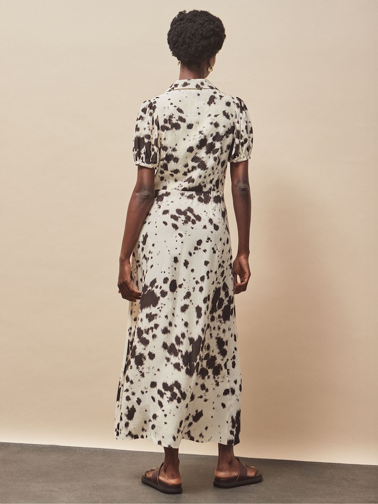 Ro&Zo Animal Petite Print Button Front Shirt Dress - Image 5 of 5