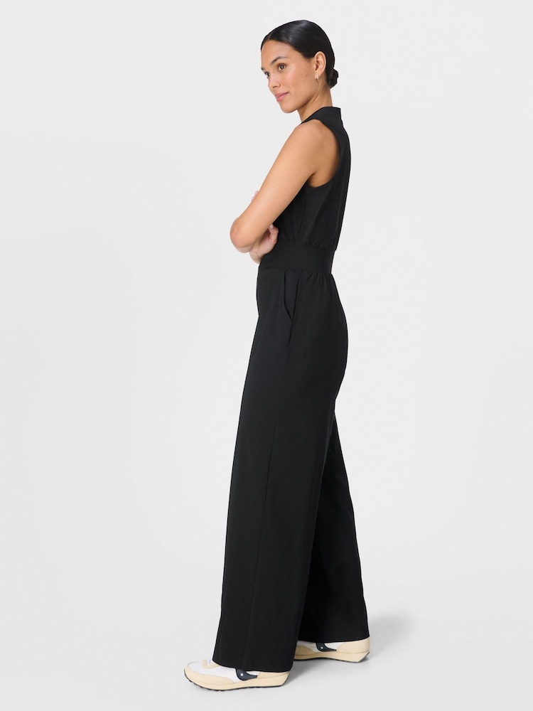 Sweaty Betty Black 32 inch inside seam Explorer Wide Leg 30" Jumpsuit - Image 2 of 7 Sweaty Betty Black 32 inch inside seam Explorer Wide Leg 30" Jumpsuit - Image 2 of 7