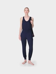 Sweaty Betty Blue Gaia Performance Yoga Jumpsuit - Image 5 of 7