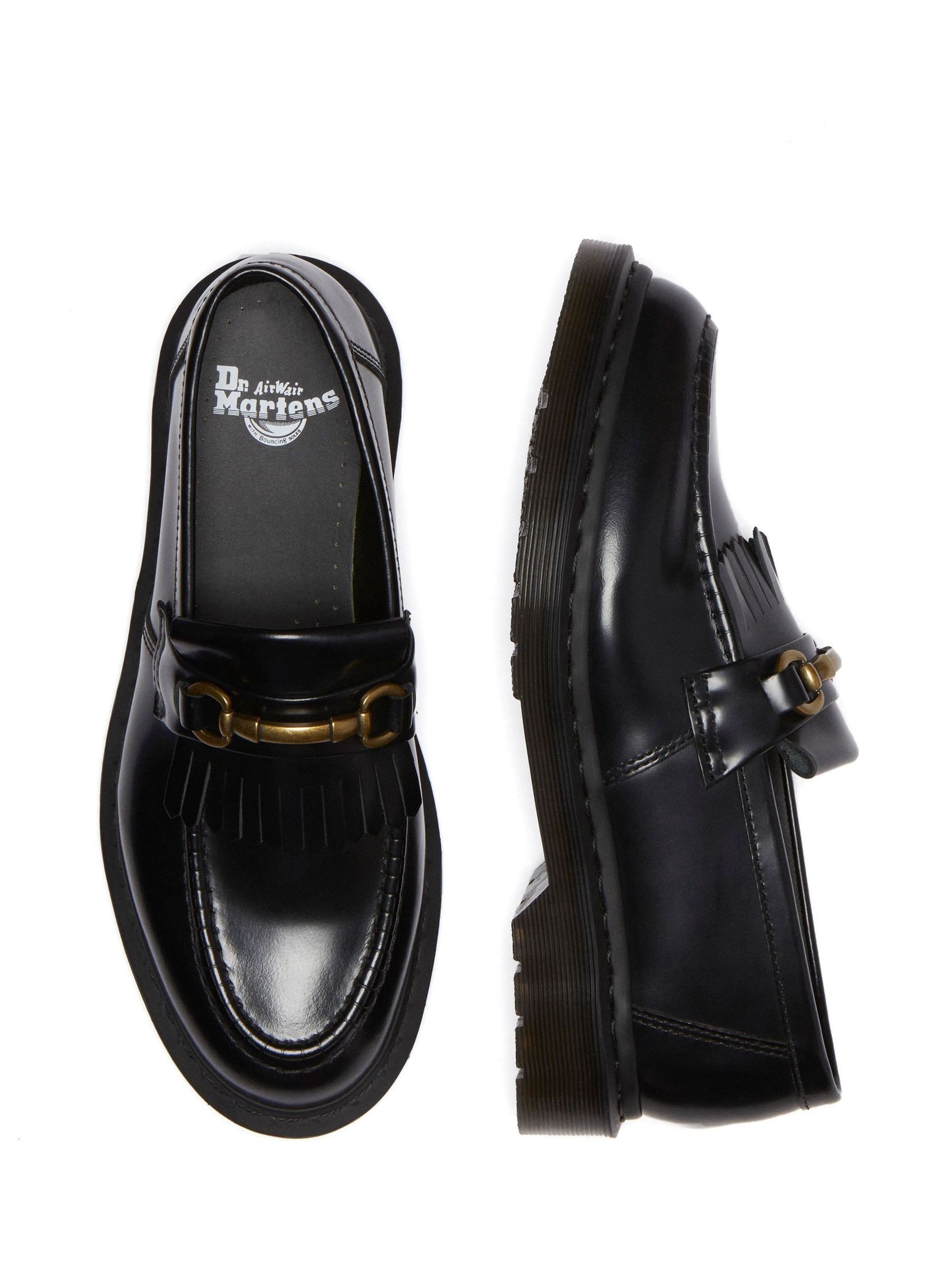 Buy Dr. Martens Black Adrian Snaffle Loafers Polished Smooth from