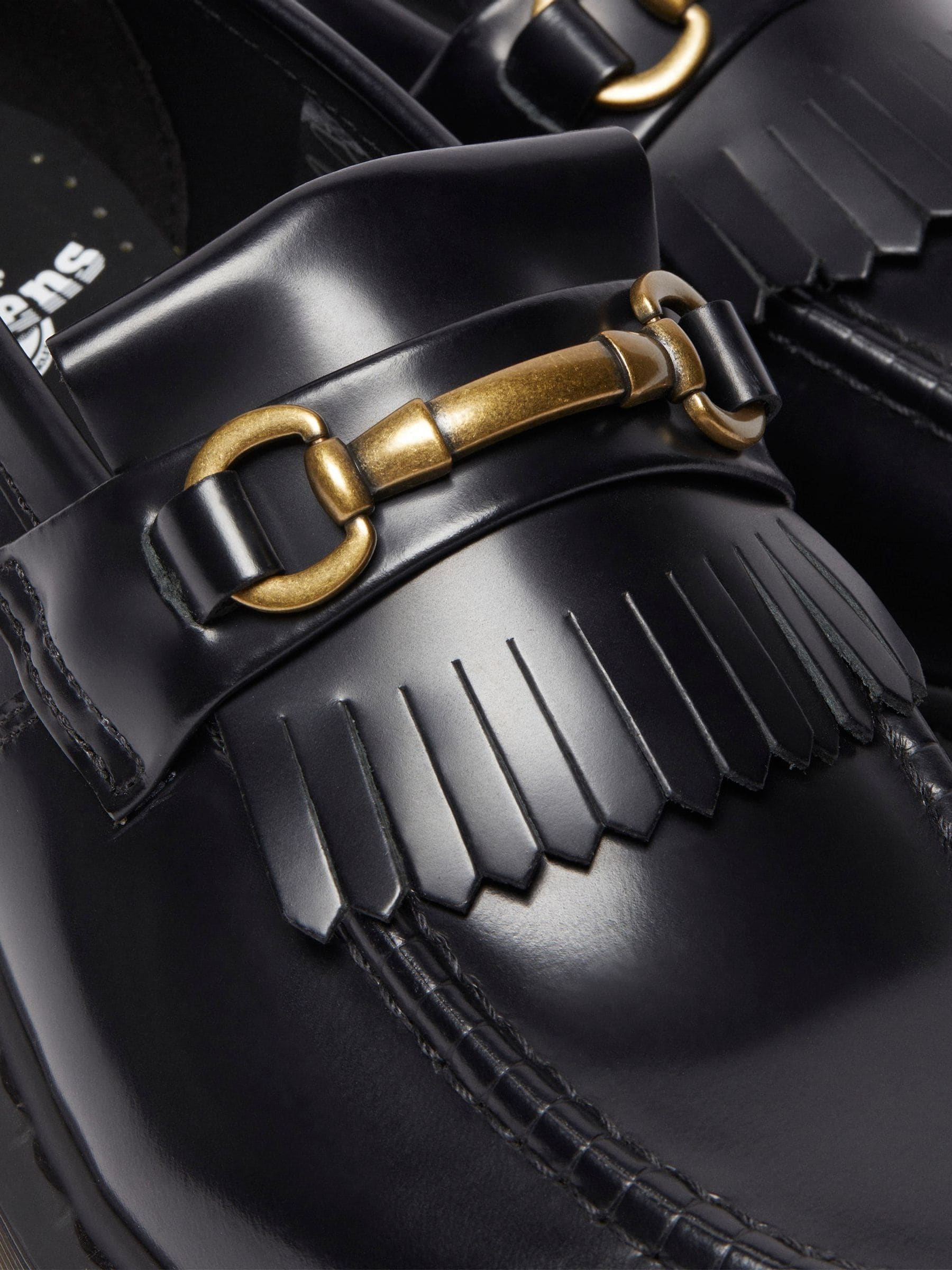 Buy Dr. Martens Black Adrian Snaffle Loafers Polished Smooth from