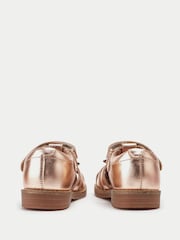 Start-Rite Gold Flora Girls Leather Rip-Tape Fisherman Closed Toe Floral Sandals - Image 6 of 6