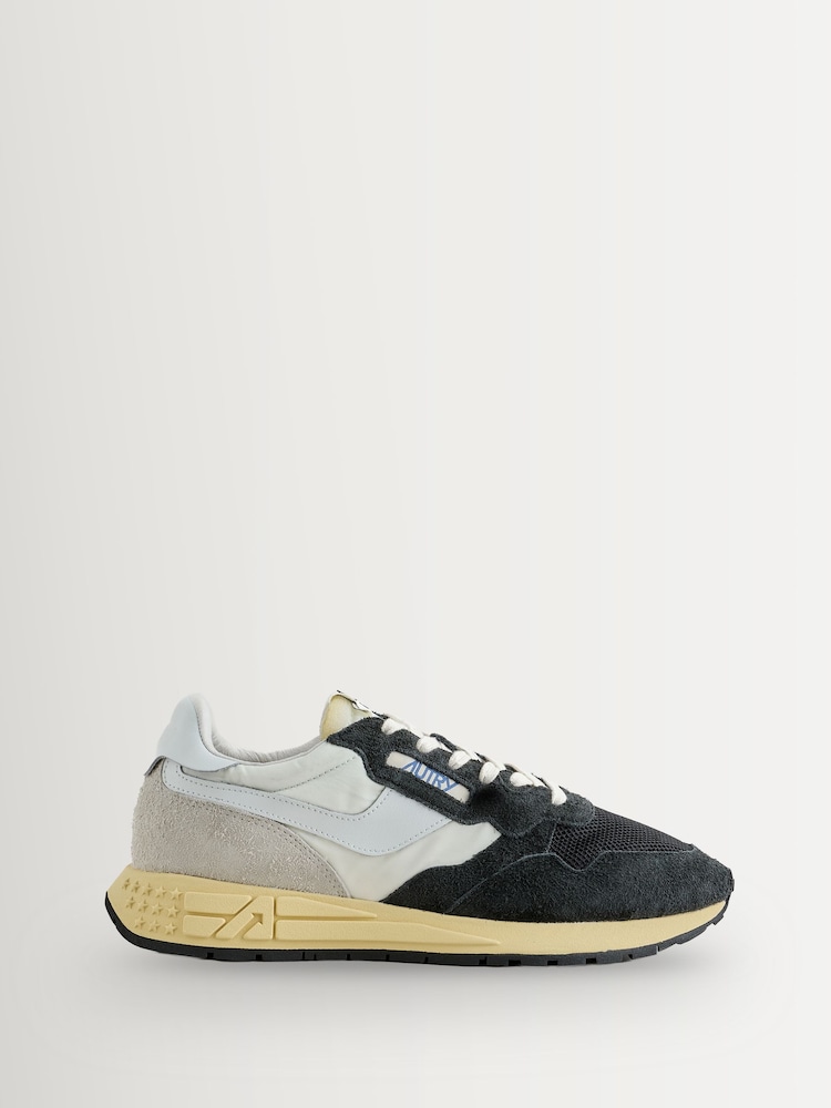 AUTRY Black Reelwind Low Man 3T06 Suede Tricolor Trainers - Image 1 of 1