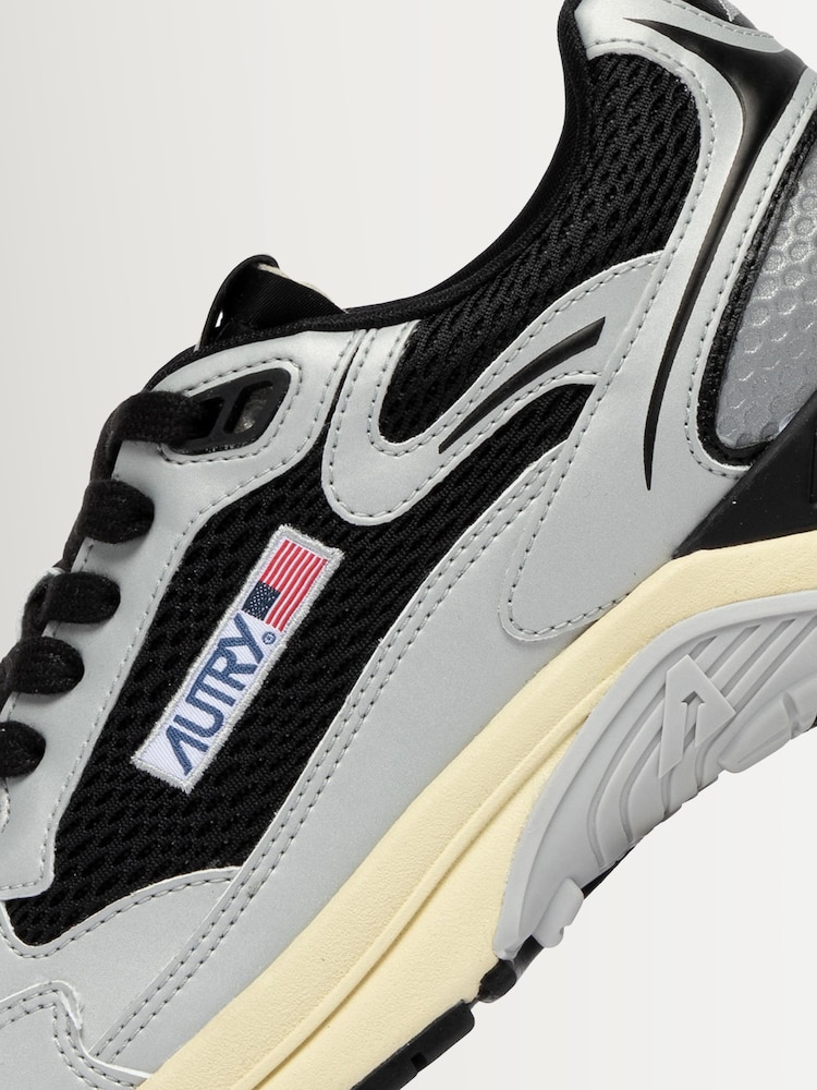 AUTRY Silver Hyperway Low Man MV09 Mesh Mirror Trainers - Image 6 of 6