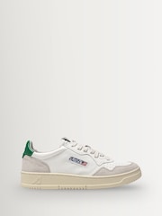 AUTRY White Medalist Low Man LS23 Leather Suede Trainers - Image 1 of 6
