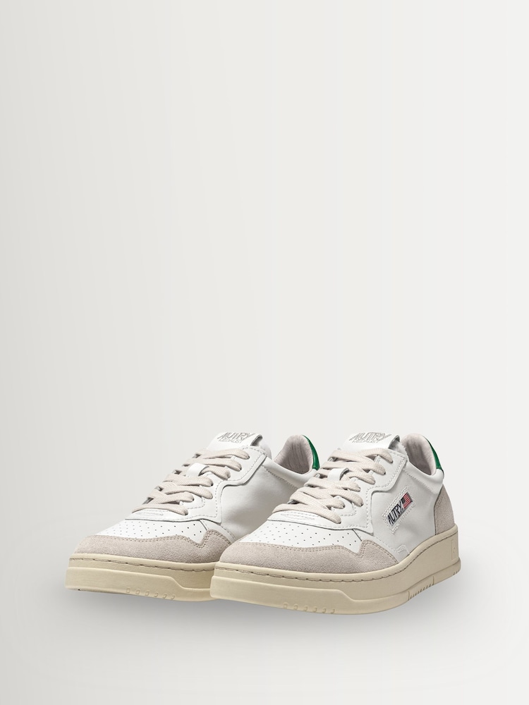 AUTRY White Medalist Low Man LS23 Leather Suede Trainers - Image 2 of 6