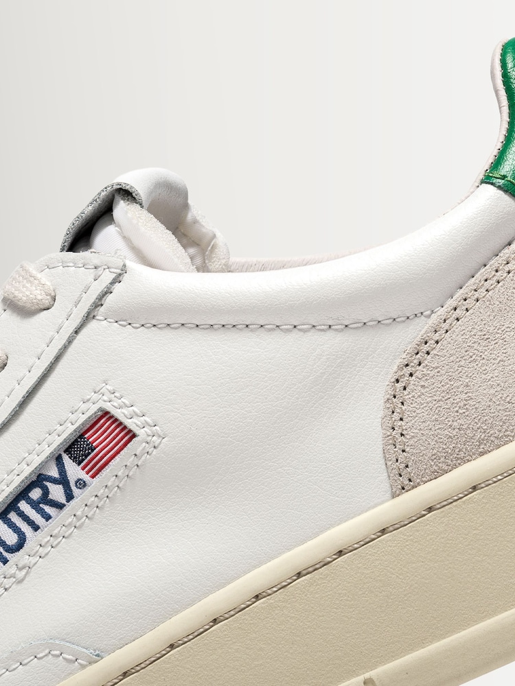 AUTRY White Medalist Low Man LS23 Leather Suede Trainers - Image 6 of 6
