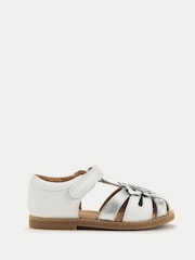 Start-Rite Gold Flora Girls Leather Rip-Tape Fisherman Closed Toe Floral Sandals - Image 1 of 6