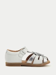 Start-Rite Gold Flora Girls Leather Rip-Tape Fisherman Closed Toe Floral Sandals - Image 2 of 6