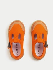 Start-Rite Kids Orange Anchor T-bar Buckle Canvas Shoes - Image 2 of 6