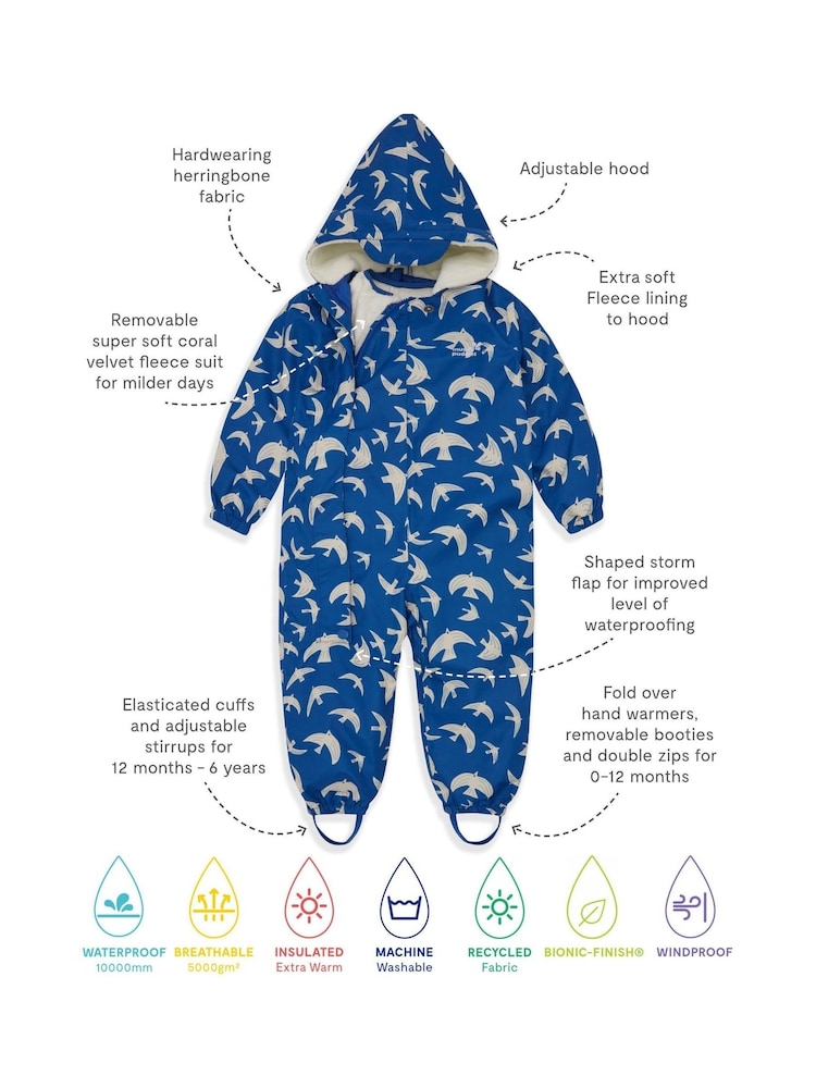 Muddy Puddles Blue Waterproof 3-in-1 Puddle Suit - Image 11 of 11 Muddy Puddles Blue Waterproof 3-in-1 Puddle Suit - Image 11 of 11