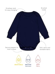 Muddy Puddles Blue Dark Thermal Baselayer Babygrow - Image 2 of 2