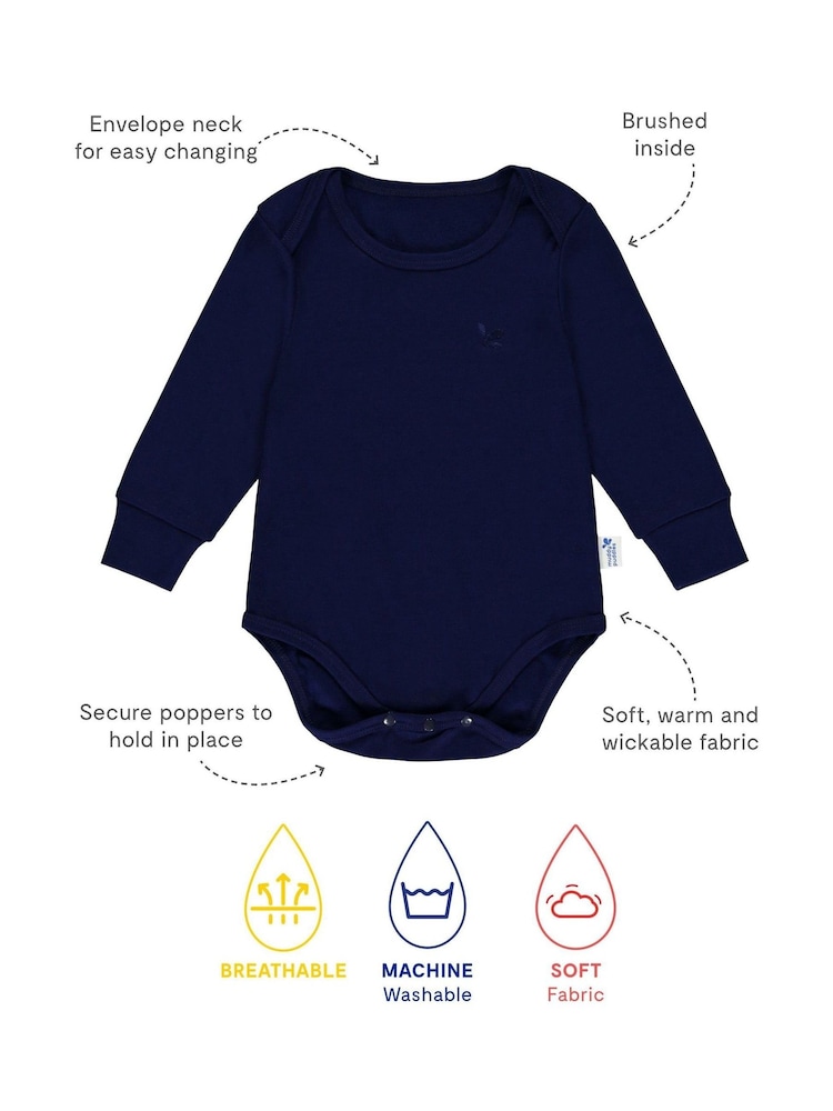 Muddy Puddles Blue Dark Thermal Baselayer Babygrow - Image 2 of 2