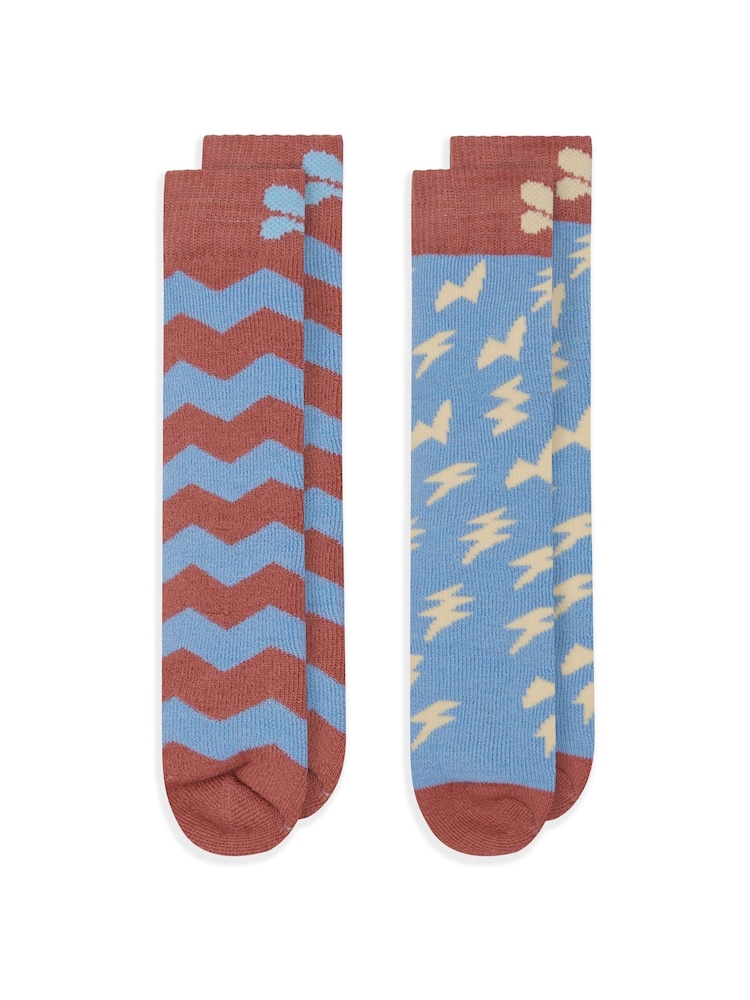 Muddy Puddles Pink Merino Mix Twin Pack Socks - Image 1 of 5 Muddy Puddles Pink Merino Mix Twin Pack Socks - Image 1 of 5