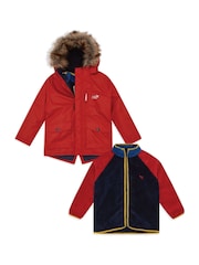 Muddy Puddles Red Waterproof 3-in-1 Parka Jacket - Image 6 of 10
