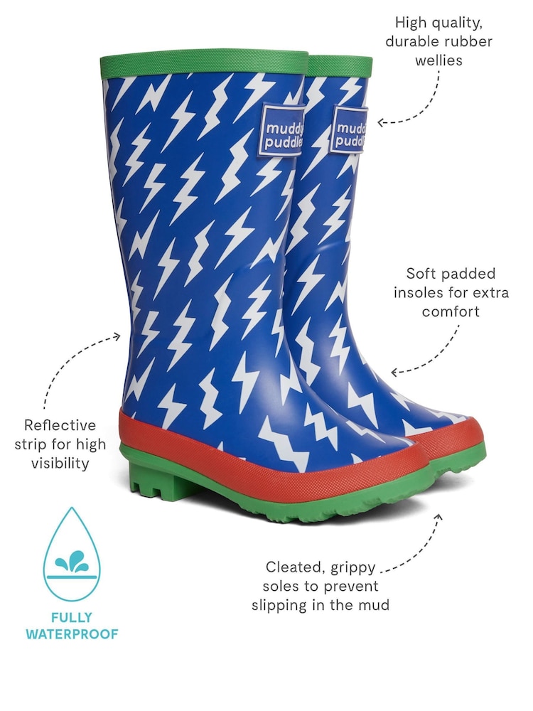 Muddy Puddles Blue Puddlestomper Wellies - Image 2 of 4