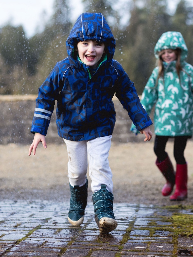 Muddy Puddles Blue Waterproof Kids Ski Jacket - Image 2 of 10 Muddy Puddles Blue Waterproof Kids Ski Jacket - Image 2 of 10