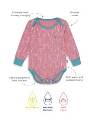 Muddy Puddles Pink Thermal Baselayer Babygrow - Image 2 of 2
