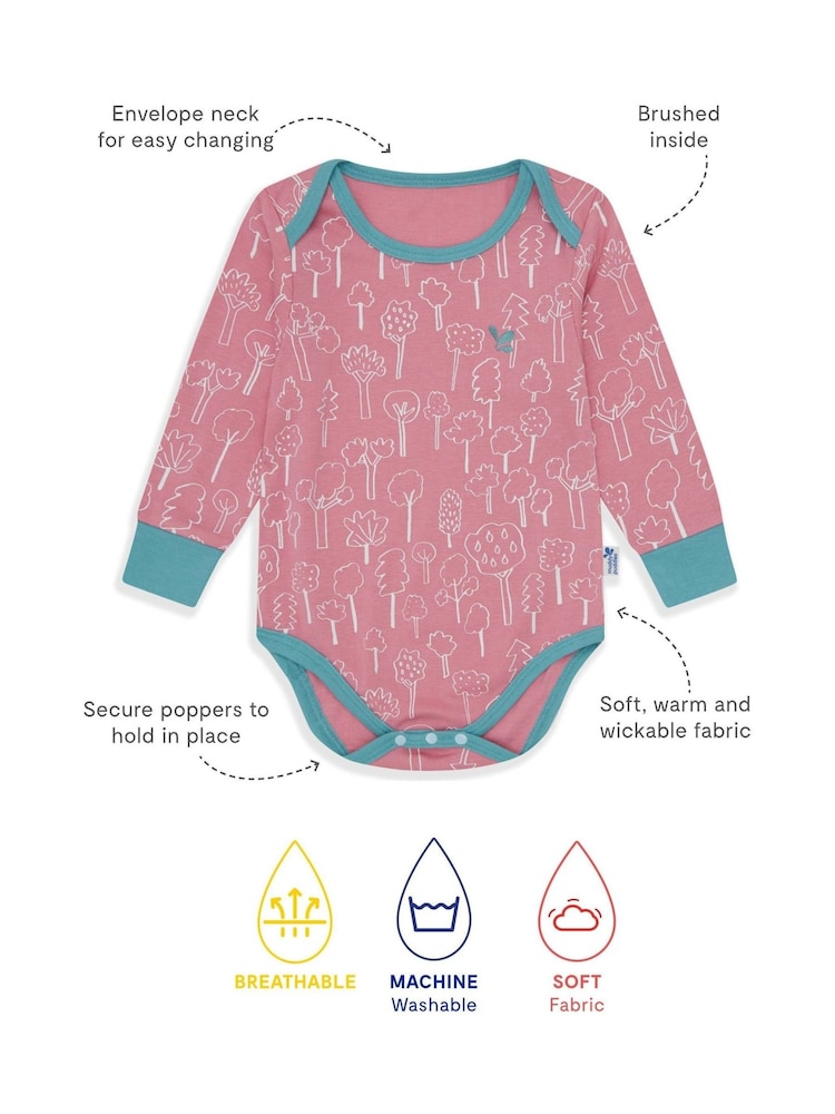 Muddy Puddles Pink Thermal Baselayer Babygrow - Image 2 of 2 Muddy Puddles Pink Thermal Baselayer Babygrow - Image 2 of 2