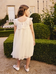 White Mesh Flower Girl Dress (3-16yrs) - Image 3 of 4