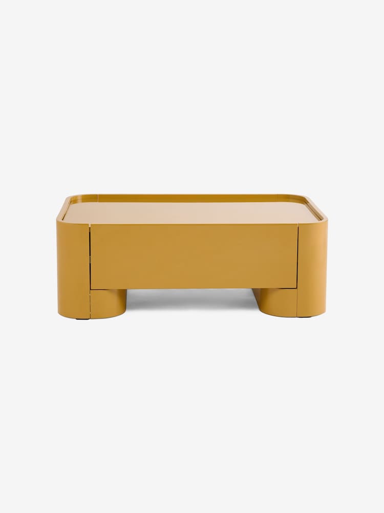 MADE.COM Cumin Yellow Gloss Kain Storage Coffee Table - Image 5 of 5 MADE.COM Cumin Yellow Gloss Kain Storage Coffee Table - Image 5 of 5